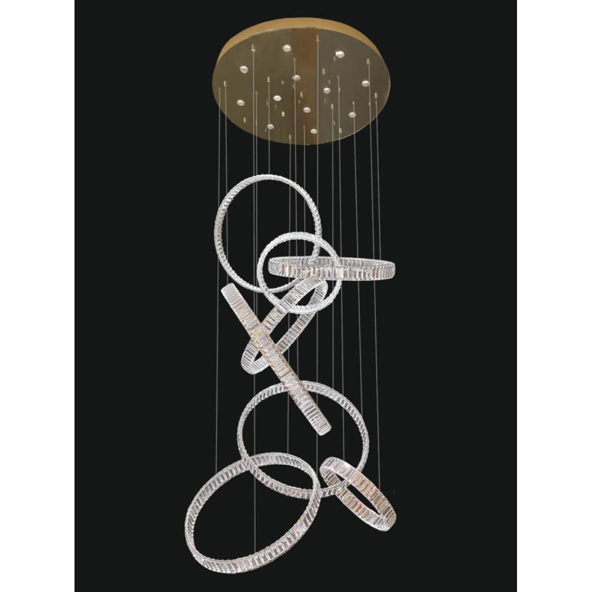 Luxury Modern LED Crystal Ring Chandelier Pendant Lights by Luxury Group International