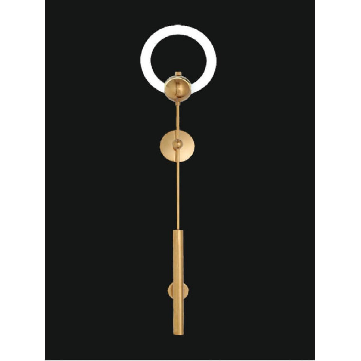 Goldene Luxus Moderne Symmetrische LED Ringlicht Wandleuchte mit Halo-Ring von Luxury Group International