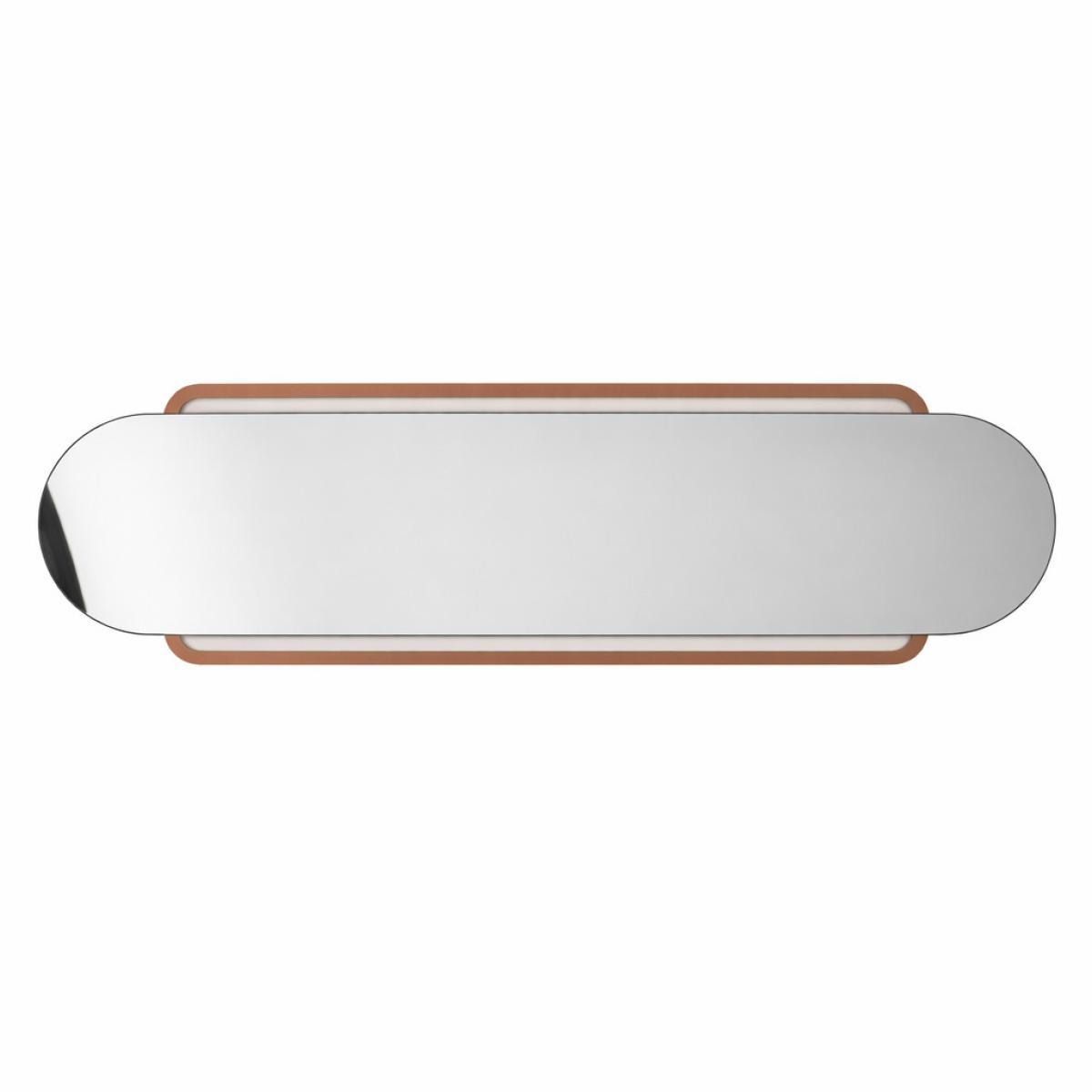 Miroir mural décoratif ovale à bord ouvert de luxe avec finition cuivre élégante par Luxury Group International