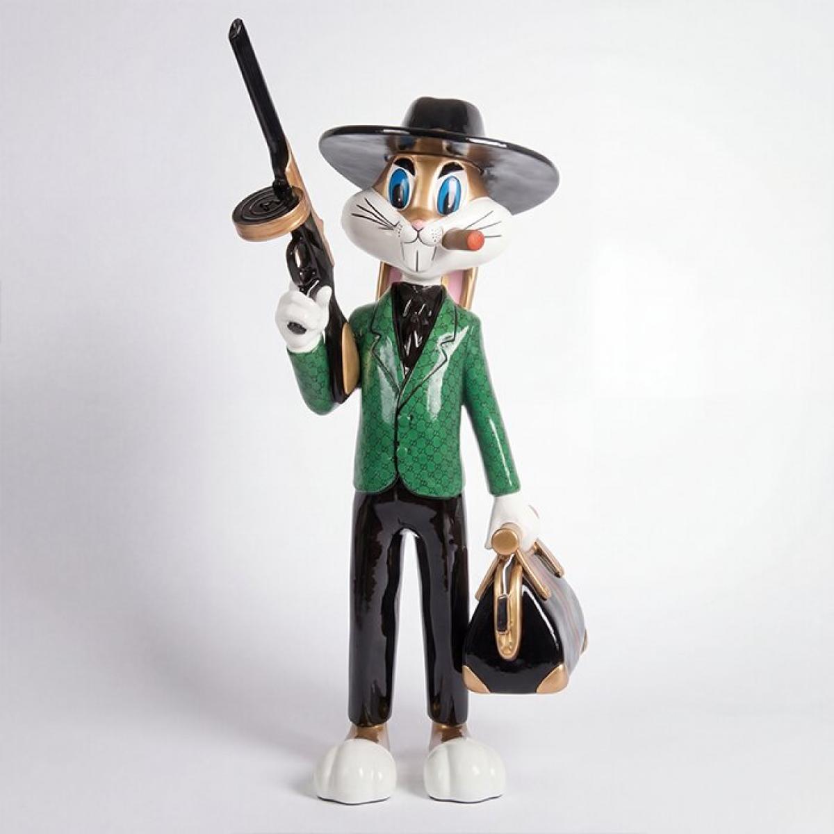 Luxury Rabbit Gangster Modern Sculpture - Modern Sculpture Front View by Luxury Group International