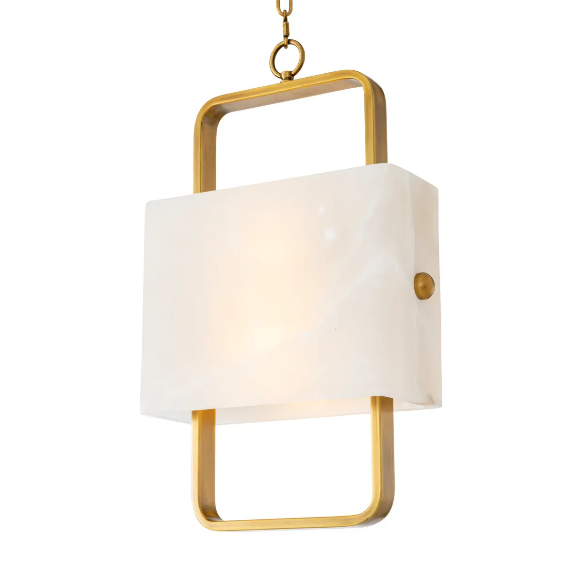 Luxury Golden Rectangular Chandelier in Ivory White with Antique Brass Frame by Luxury Group International
