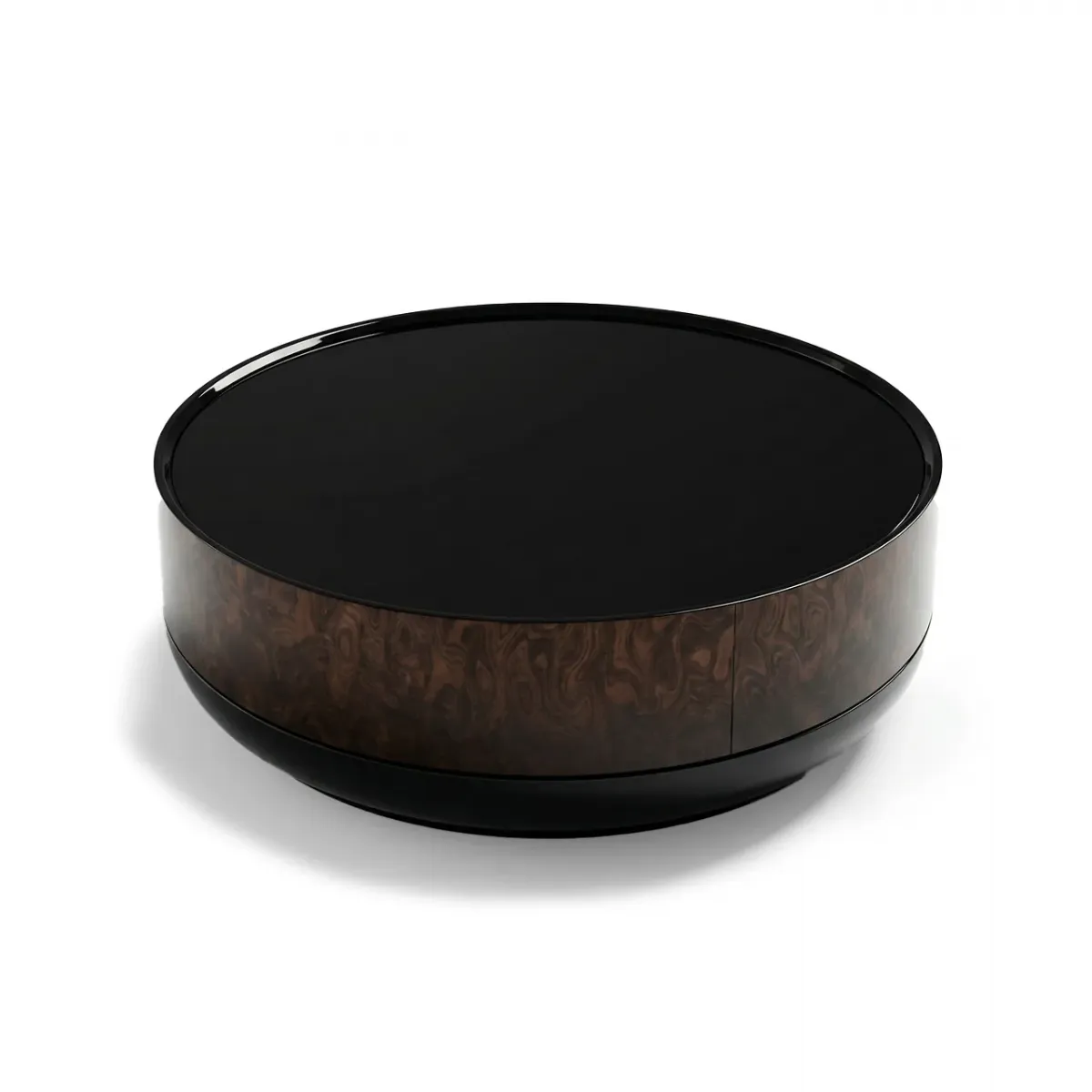 Table basse moderne de luxe à plateau rond noir par Luxury Group International