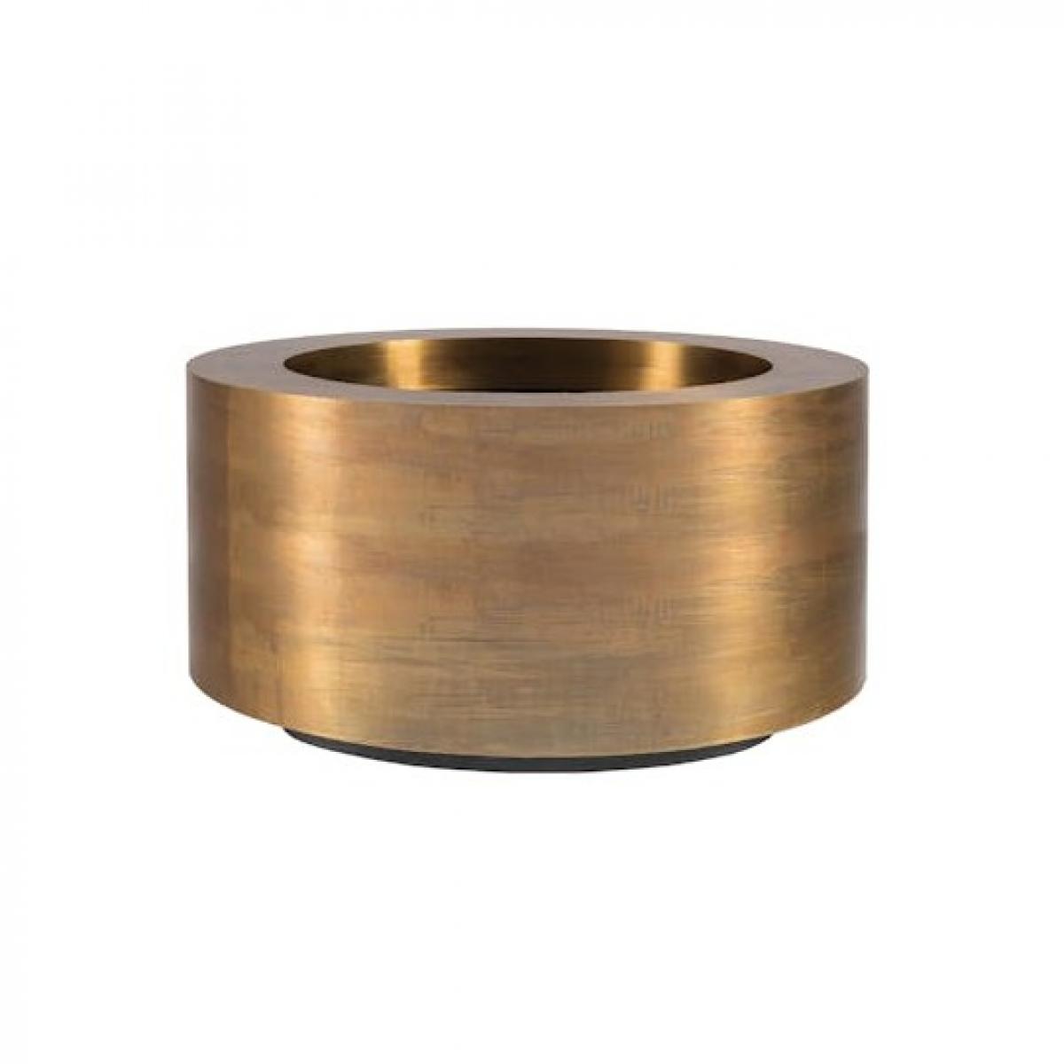 Maceta Redonda de Lujo con Forma Cilíndrica Ø 70 cm - Acabado en Oro y Latón Envejecido Vista frontal por Luxury Group International