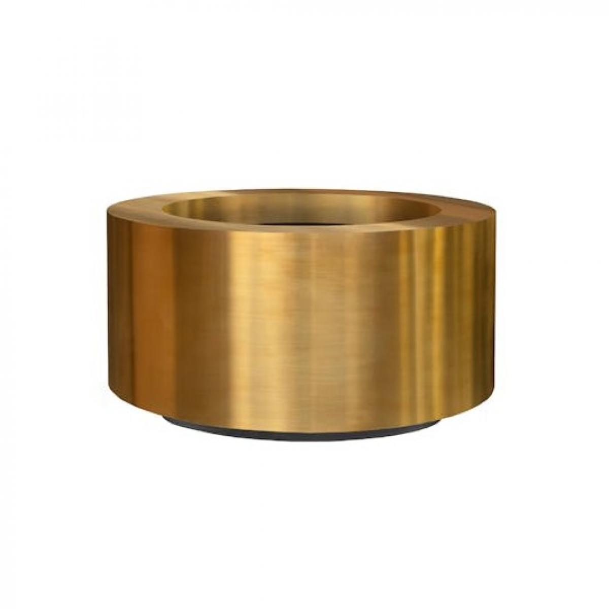 Maceta Redonda de Lujo con Forma Cilíndrica Ø 70 cm - Acabado en Oro y Latón Envejecido Vista frontal por Luxury Group International