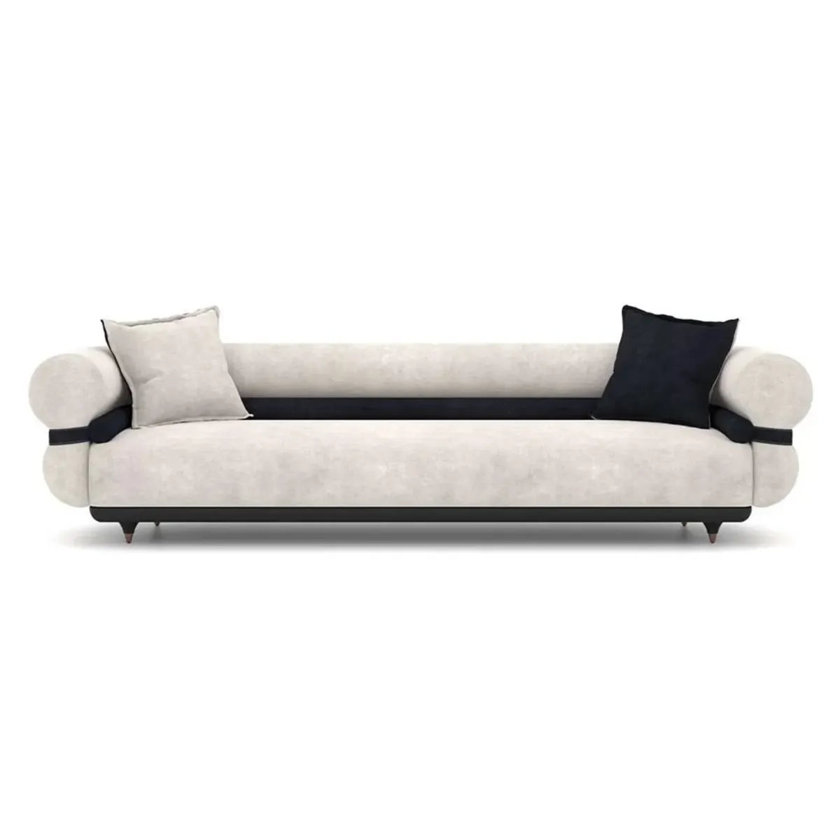 Luxury Sofa Gray / Black / Copper 260 x 88 x H. 65 cm – Living Room Sofa – Hotel Sofa by Luxury Group International
