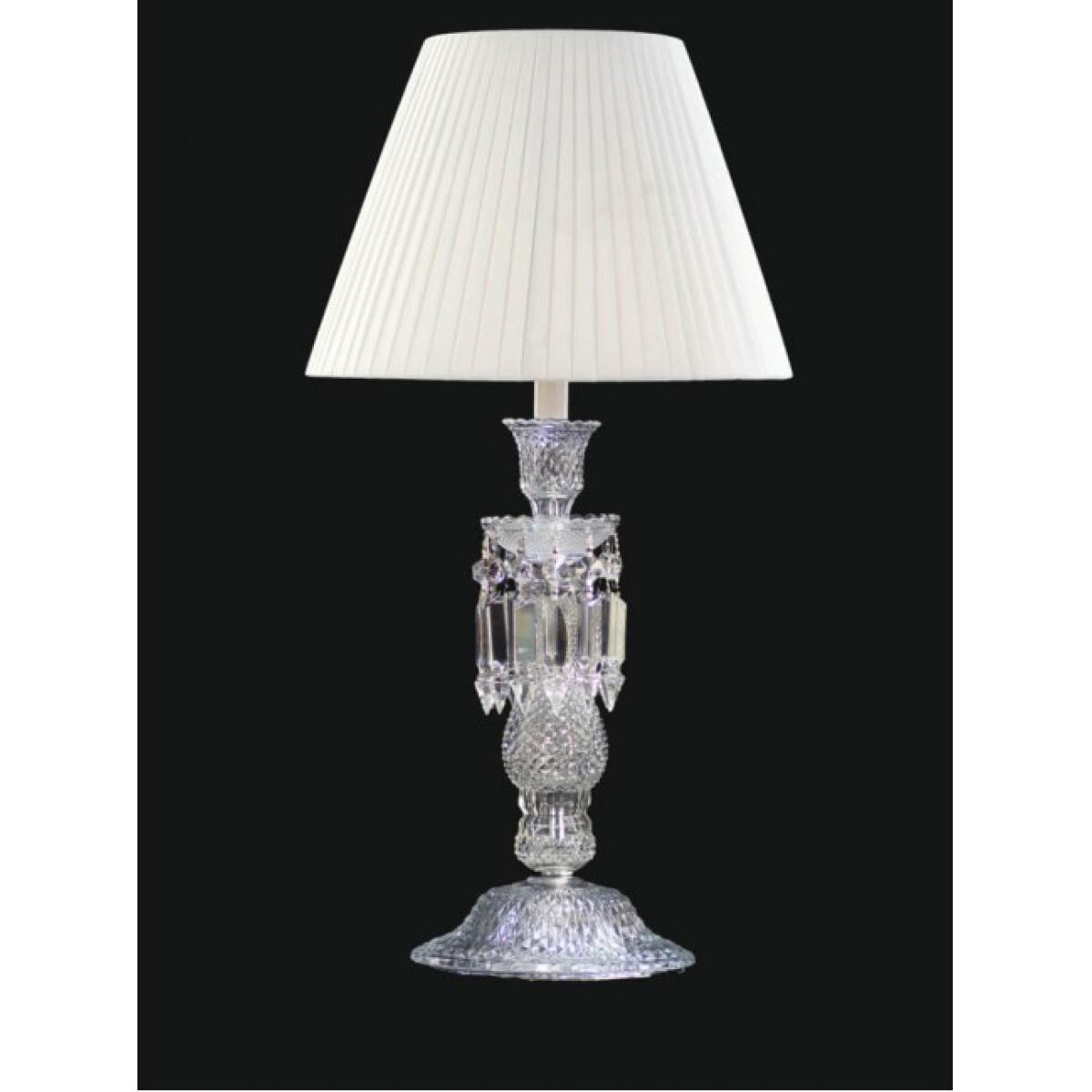 White Shade Crystal Luxury table lamp by Luxury Group International