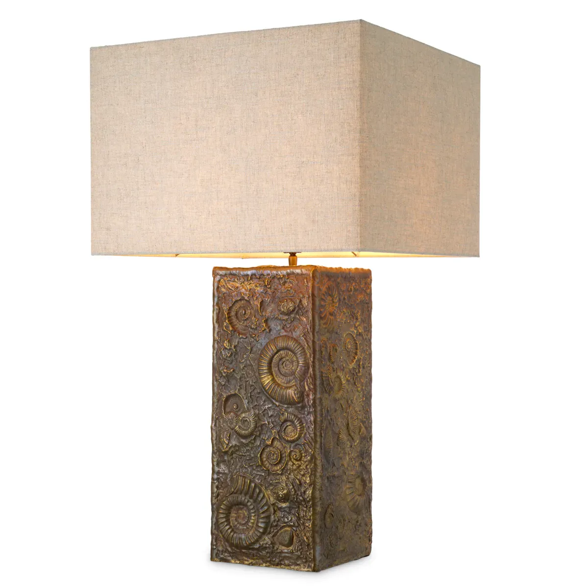 Luxury table lamp vintage brass / beige shade H. 87.5 cm - Luxury lights by Luxury Group International