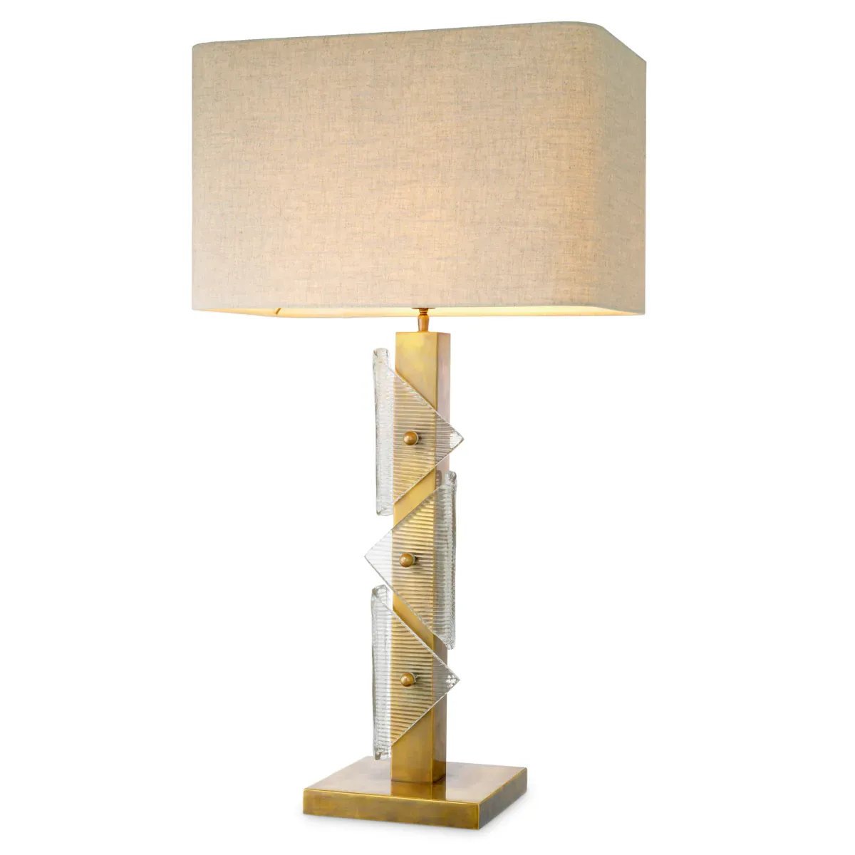 Luxury Table Lamp vintage brass / glass / white Shade H. 100 cm- Table lamp for living room by Luxury Group International
