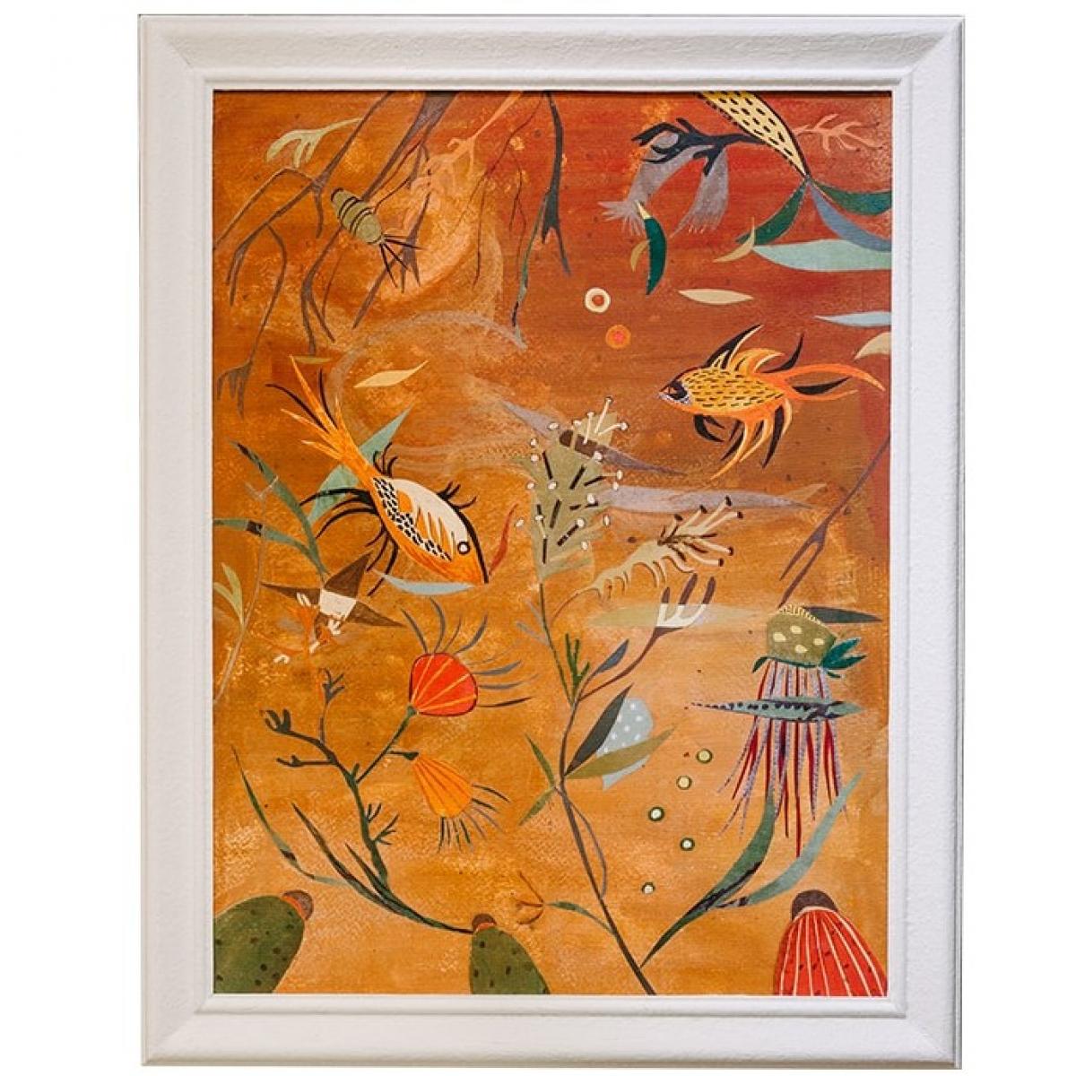 Luxus Tropische Unterwasser-Wandkunst mit Botanischem Fisch-Illustrationsdruck von Luxury Group International