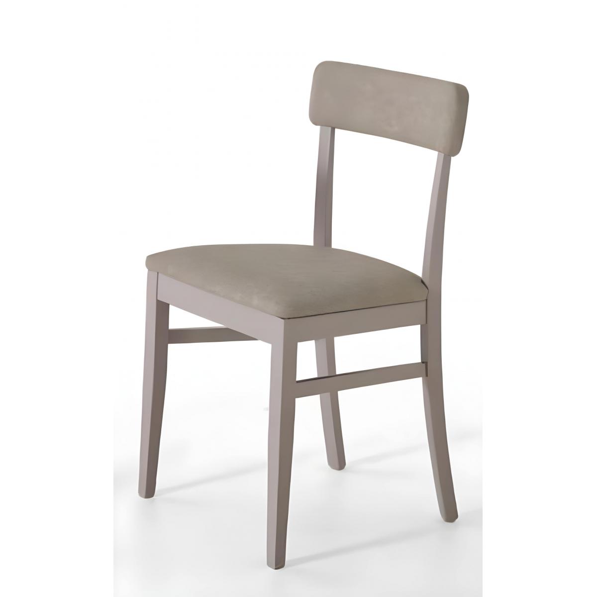 Luxury Upholstered Dining Chair in Taupe Finish with Light Stone-Grey Wooden Frame by Luxury Group International