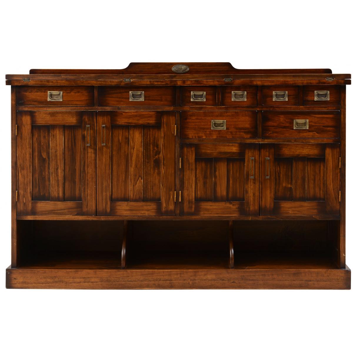 Luxury Vintage Console Cabinet with Lift-Up Top & Concealed Compartments - Vintage Furniture Front View by Luxury Group International