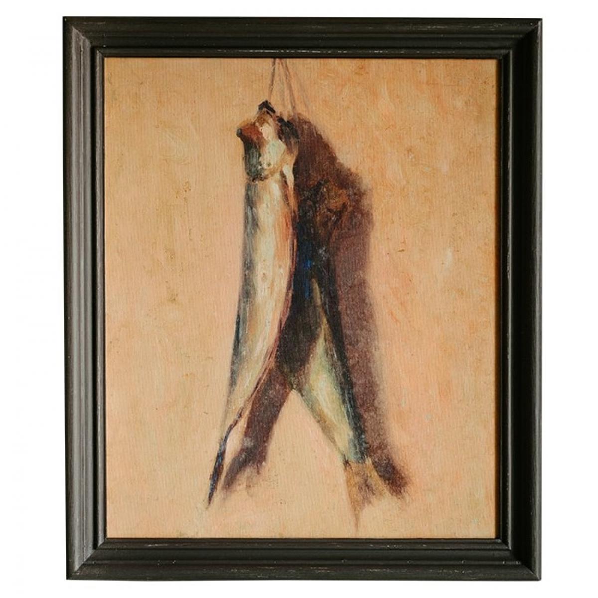 Luxus Vintage Fisch Stillleben Wandkunst mit antiker europäischer rustikaler Komposition von Luxury Group International
