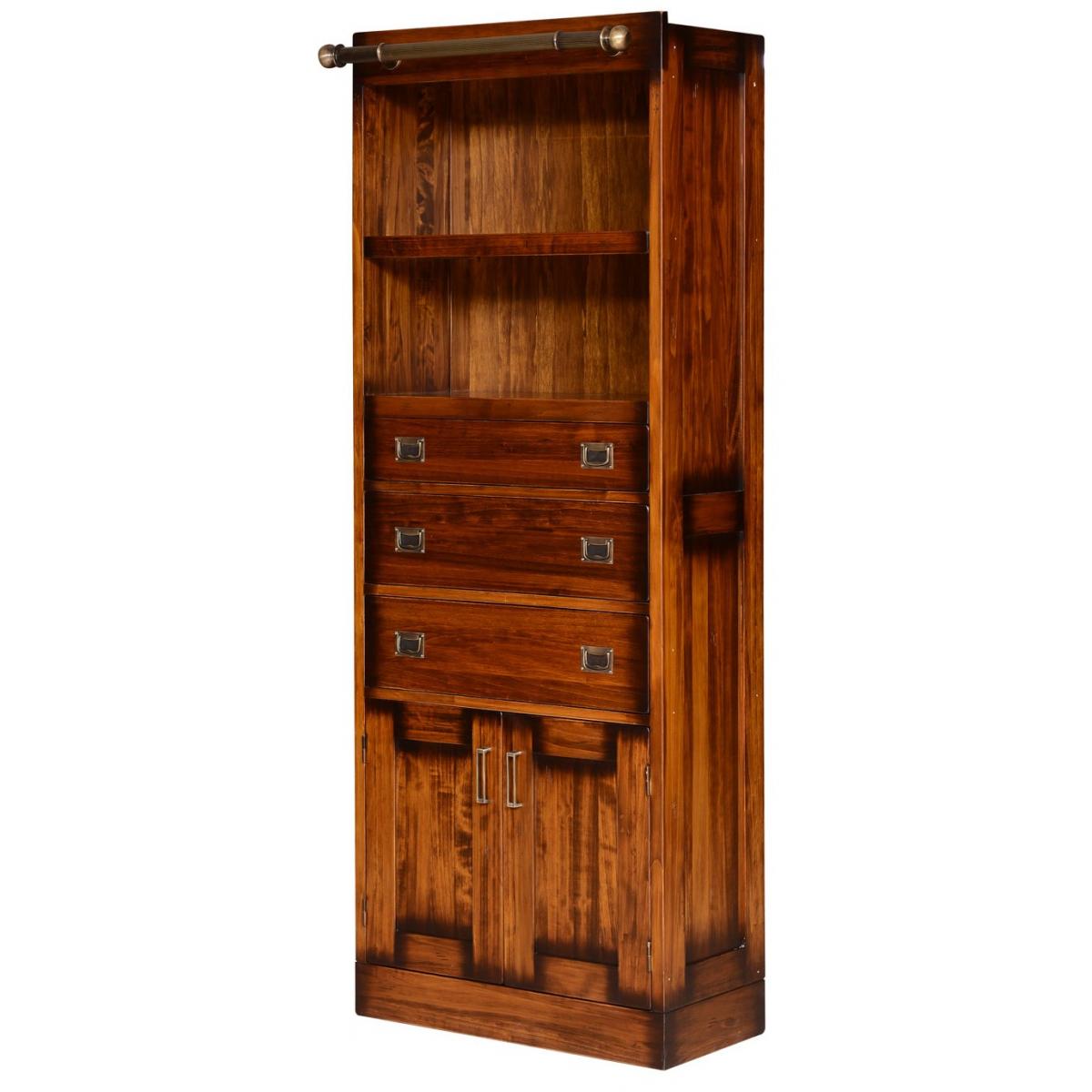 Luxury Vintage Style Shelve Cabinet with Multi-Drawers & Lower Door Storage - Vintage Style Furniture Front View by Luxury Group International