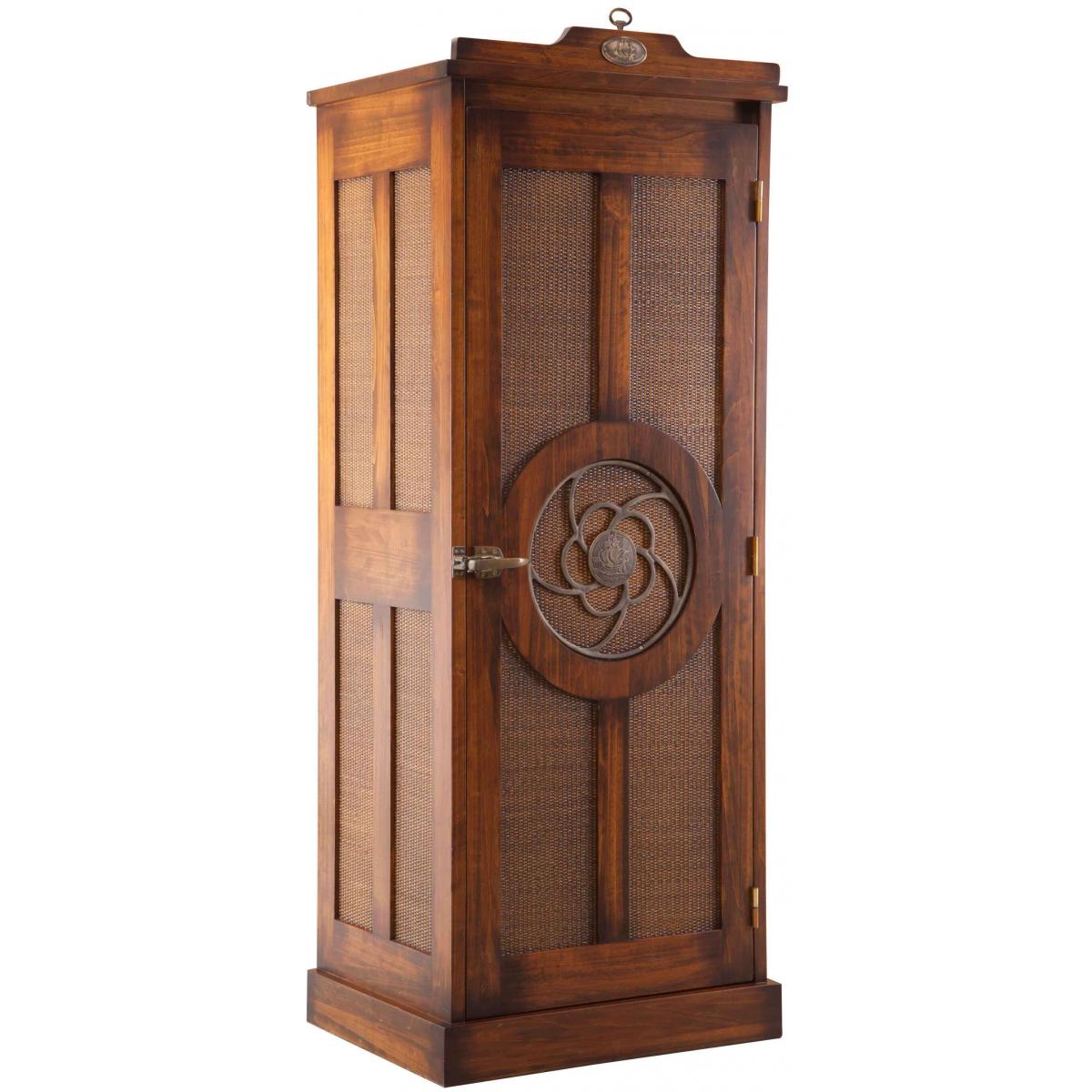 Luxury Vintage Style Wooden Bar Cabinet with Cane Mesh Doors - Vintage Style Furniture Front View by Luxury Group International