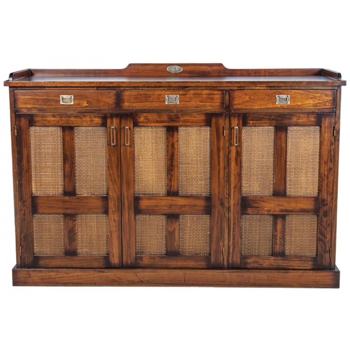 Luxury Vintage Style Wooden Sideboard with Cane Panel Cabinet Doors - Vintage Style Furniture Front View by Luxury Group International