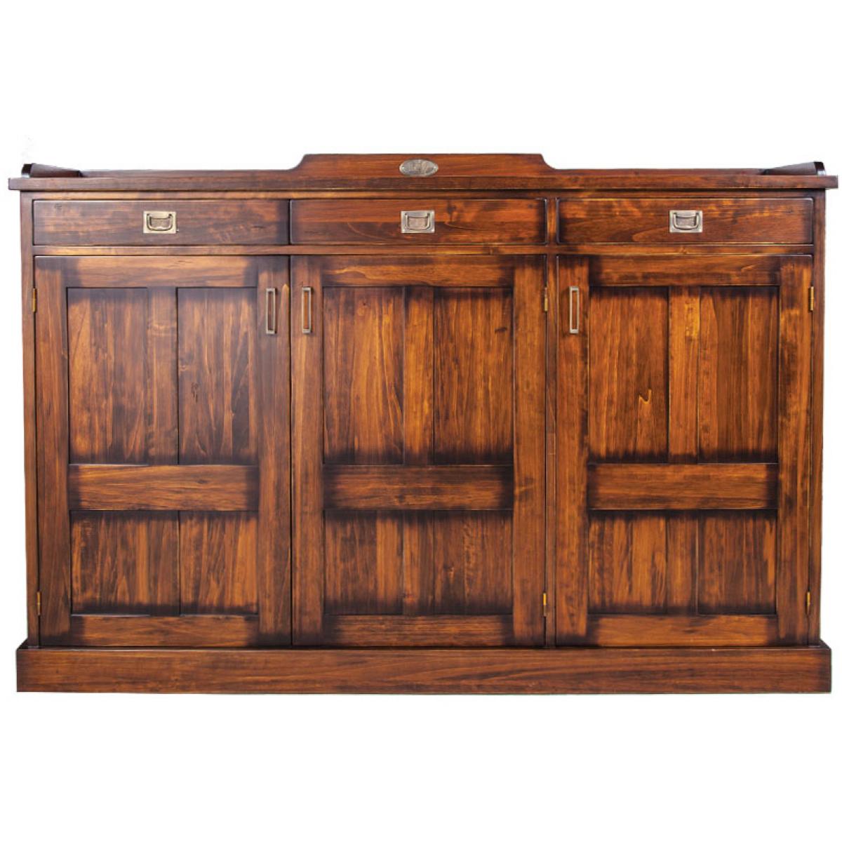 Luxury Vintage Style Wooden Sideboard with Triple Door Storage & Upper Drawers - Vintage Style Furniture Front View by Luxury Group International