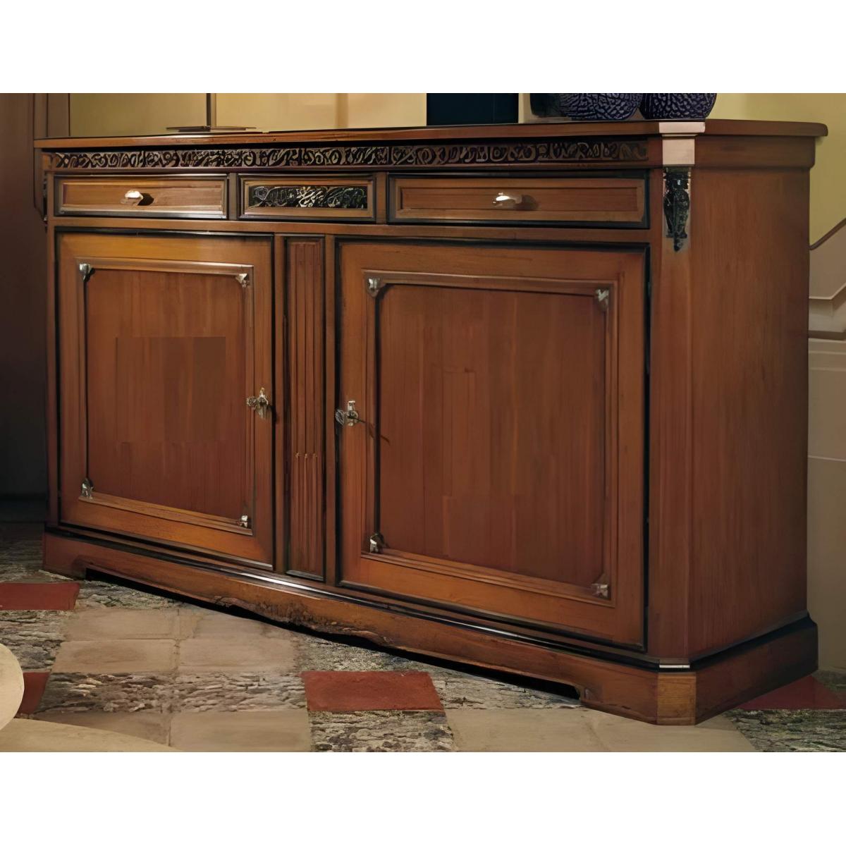 Luxury Wooden Dresser with Decorative Carved Trim - 2 Door Cabinet with 2 Drawers Front View by Luxury Group International