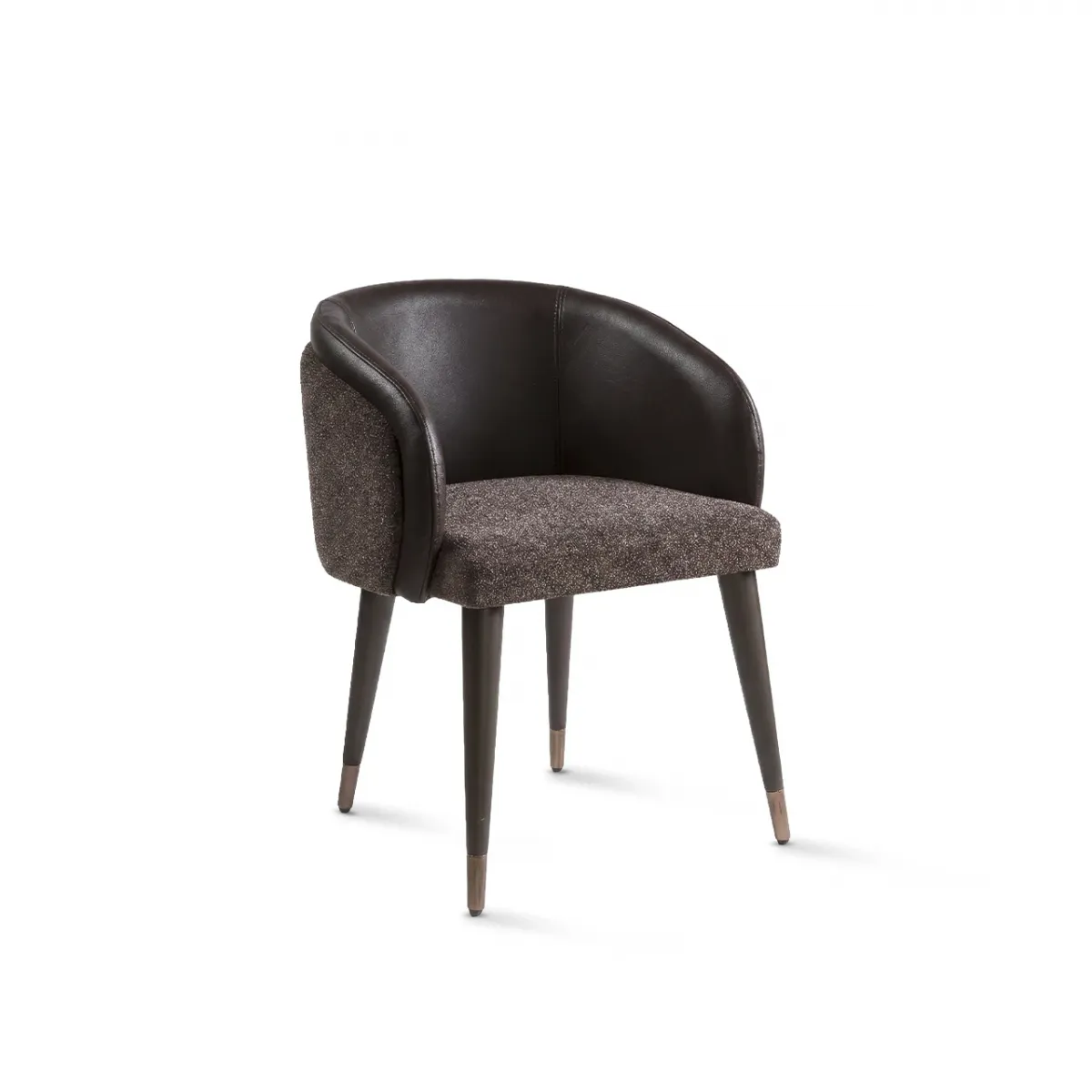 Dark Brown Modern Luxury Dining Chair matte faux leather with Curved backrest by Luxury Group International