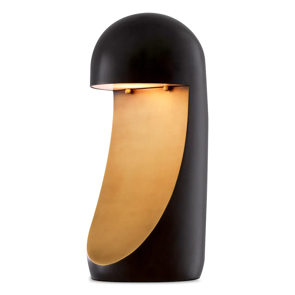 Black Modern Luxury Designer Table Lamp with Antique Brass Finish by Luxury Group International