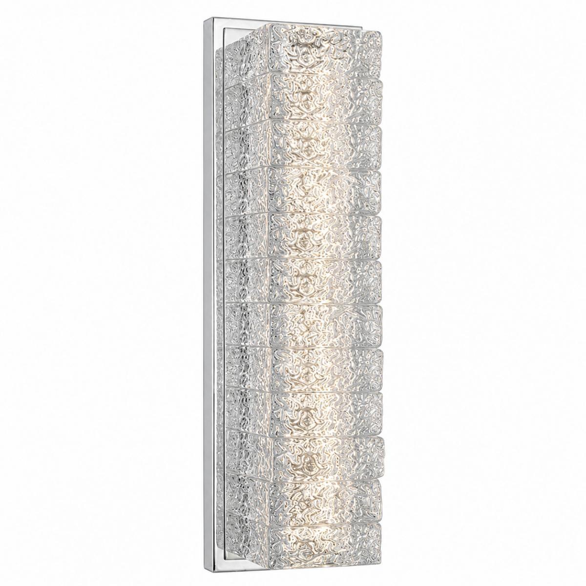 Luxury Silver Textured Crystal Wall Lamp with Vertical LED Lighting Design by Luxury Group International