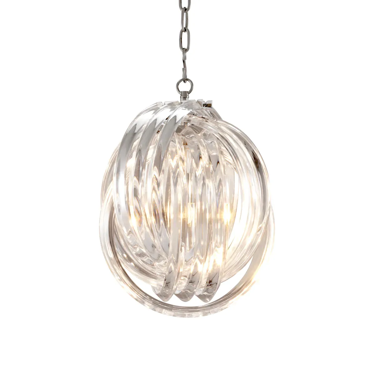 Modern Luxury Nickel finish single globe glass ceiling light by Luxury Group International