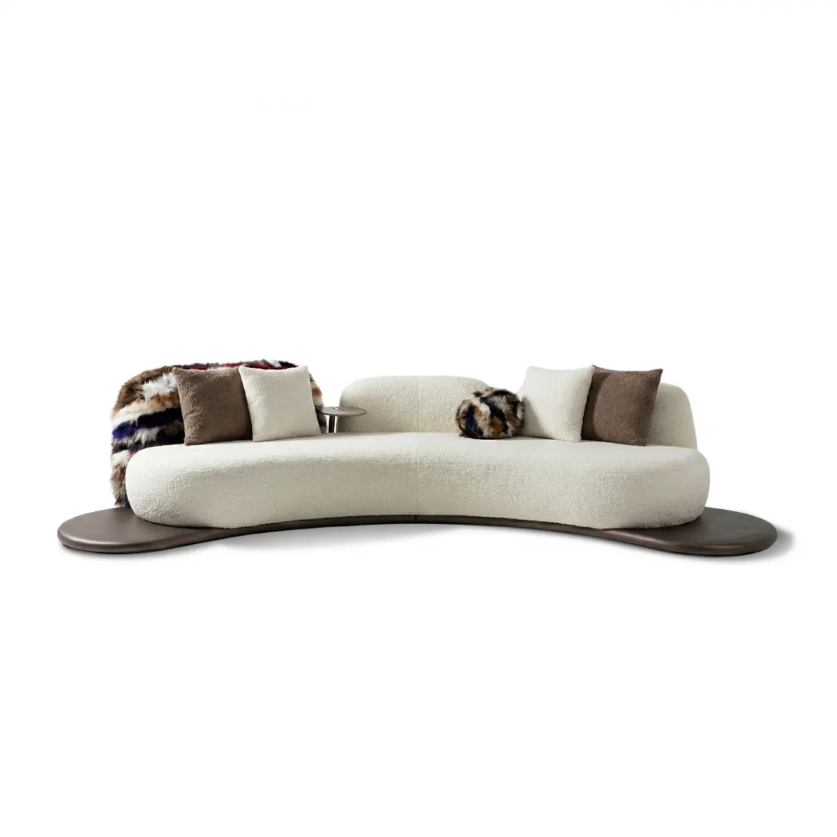 White Upholstered Luxury Modern Corner Sofa by Luxury Group International