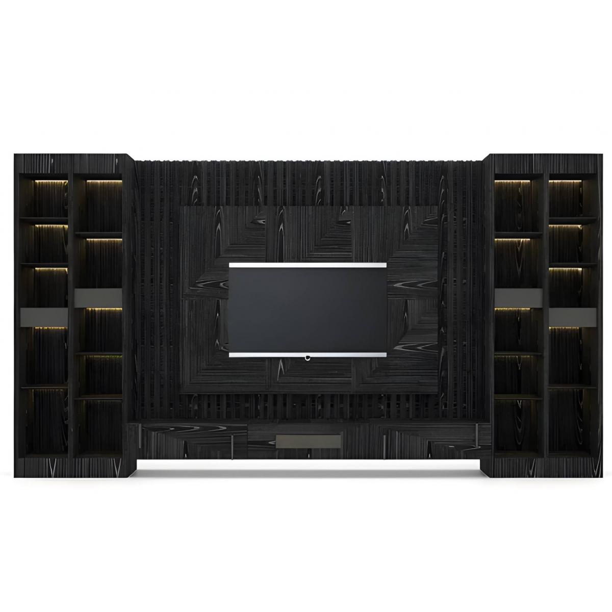 Meuble TV Noir Moderne de Luxe par Luxury Group International