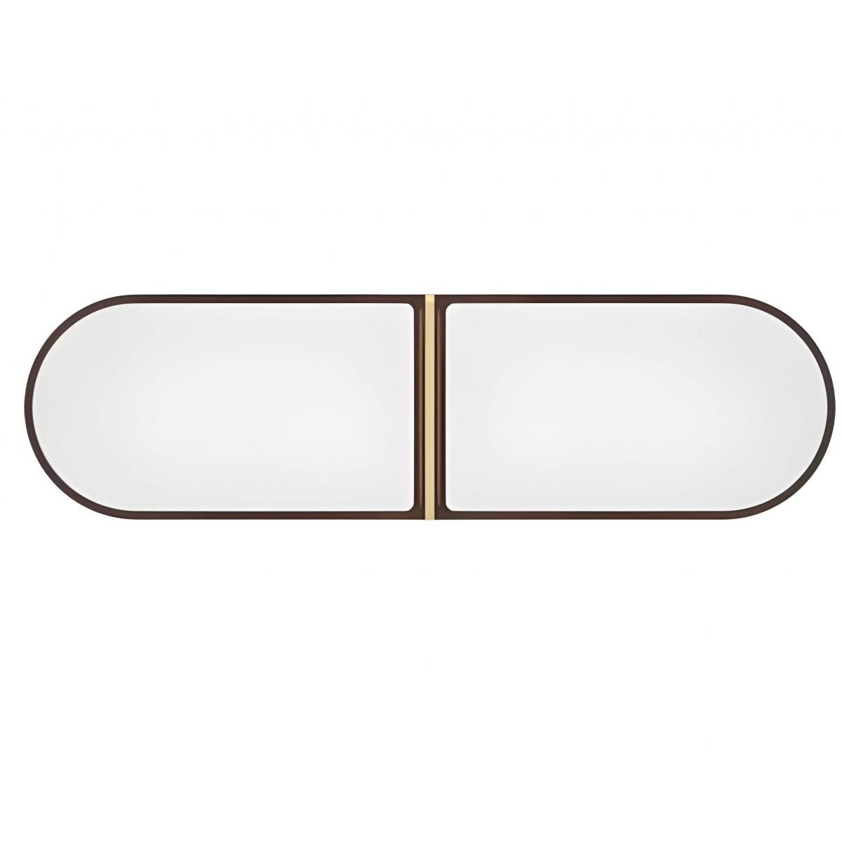 Miroir mural ovale de luxe avec cadre en bois et séparateur central design par Luxury Group International