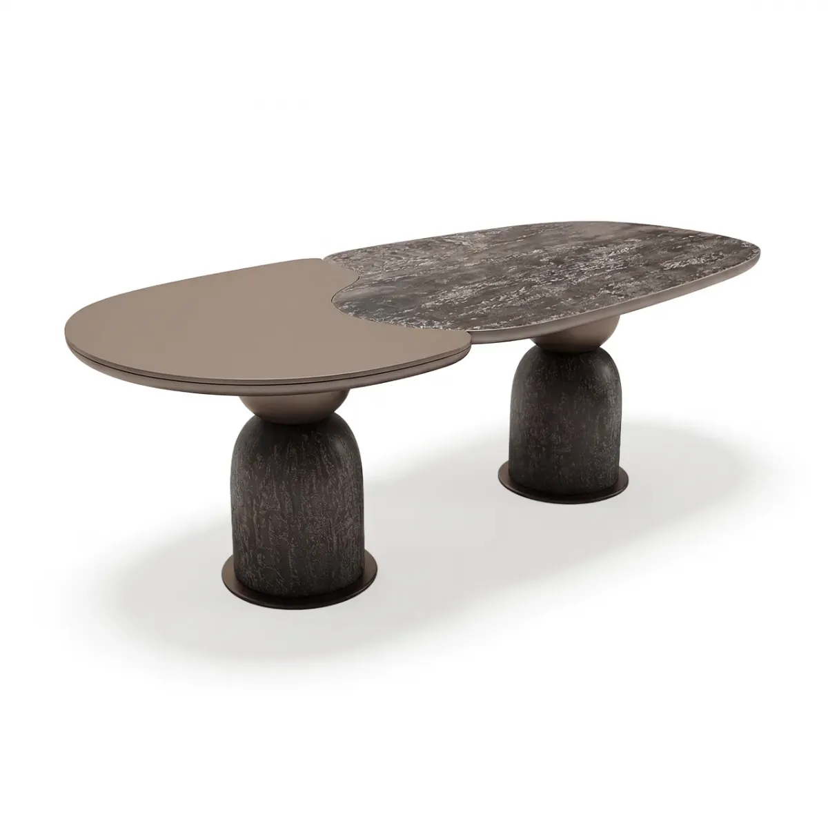 Brown Dual Tone Oval Luxury Dining Table by Luxury Group International