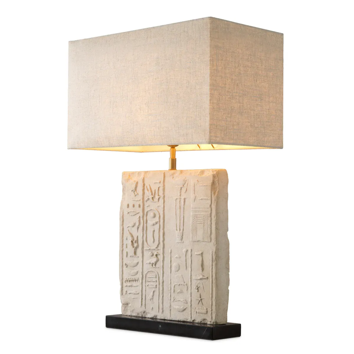 Luxury ceramic table lamp with lampshade antique white / beige H. 79 cm by Luxury Group International