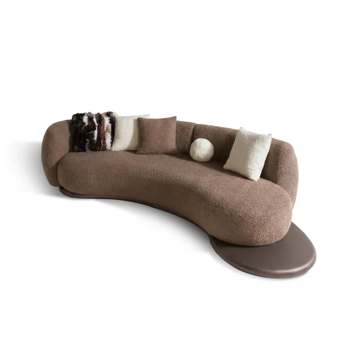 Brown Upholstered Luxury Modern 3 Seater Sofa by Luxury Group International