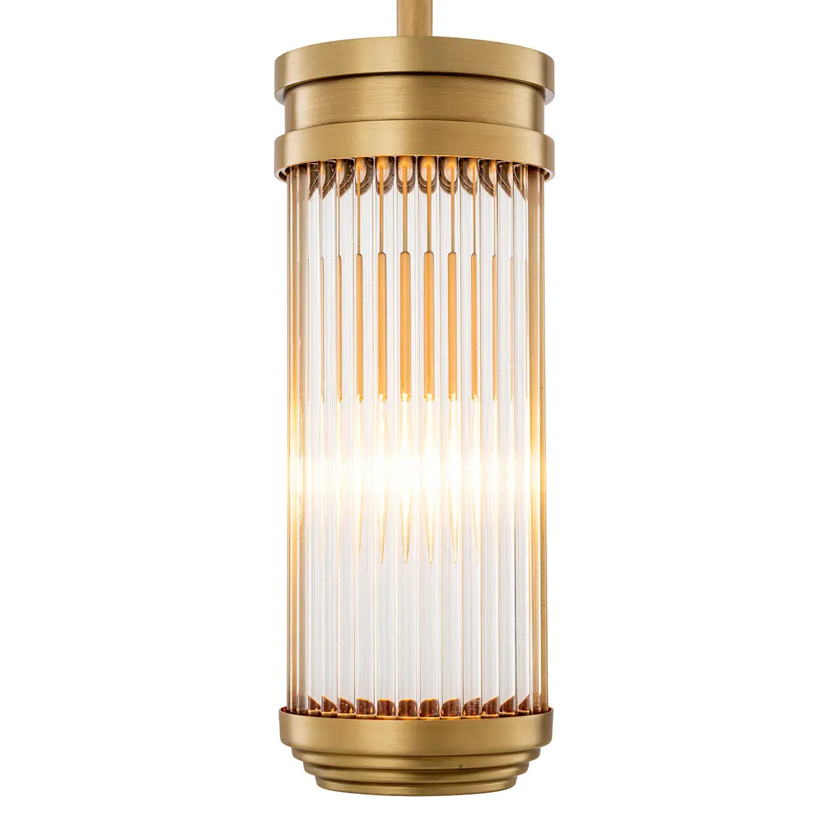 Luxury hanging lamp antique brass Ø 12 x H. 30.5 cm - Hanging Ceiling Light with round glass lampshade by Luxury Group International