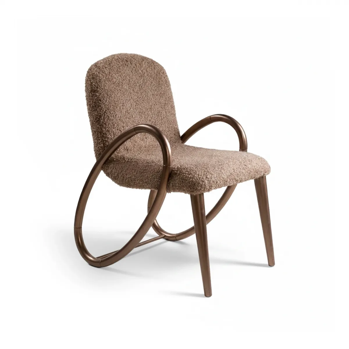 Light Brown Modern Luxury Upholstered Dining Chair by Luxury Group International