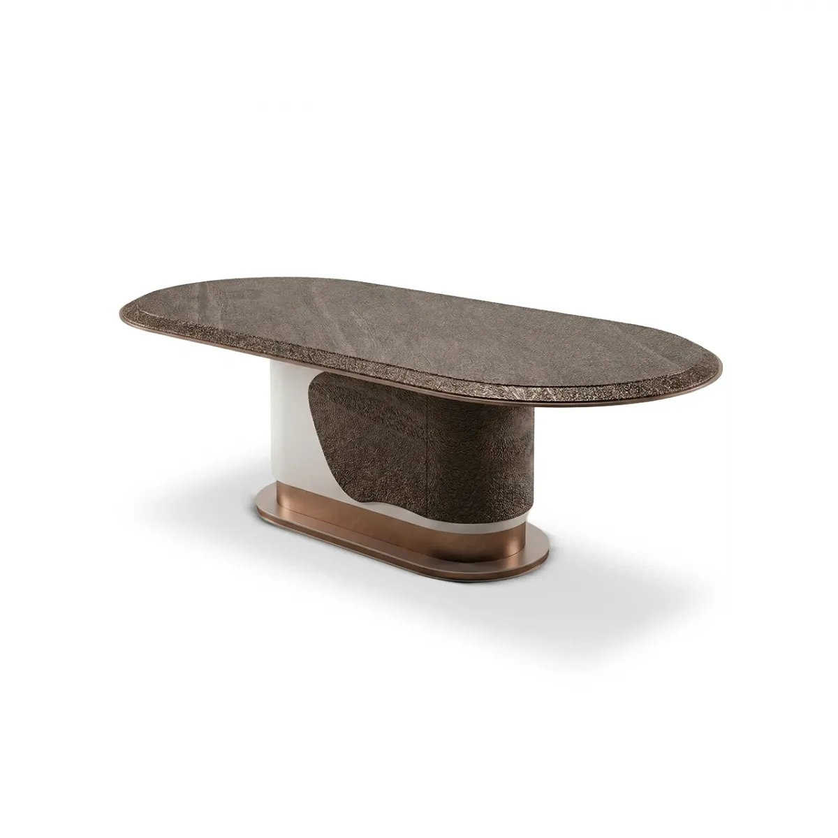 Dark Brown Oval Top Modern Luxury Dining Table by Luxury Group International