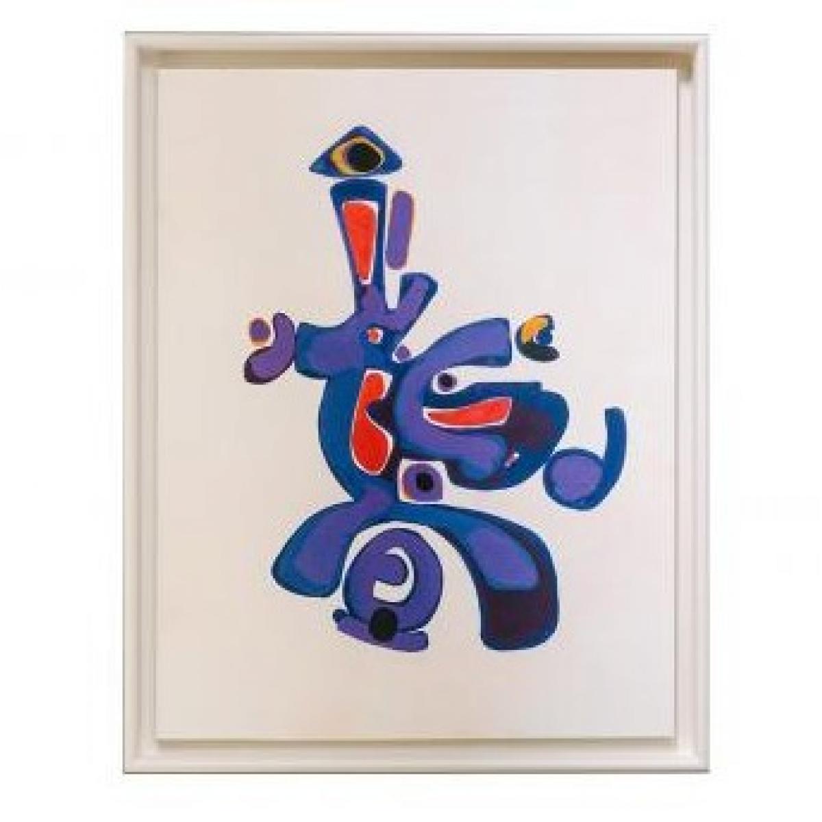 Purple pink luxury abstract wall art with white frame for wall decor by Luxury Group International