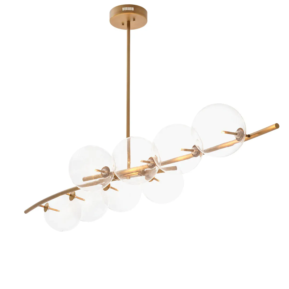 8 Clear Glass Globe Antique brass finish ceiling Light Chandelier by Luxury Group International