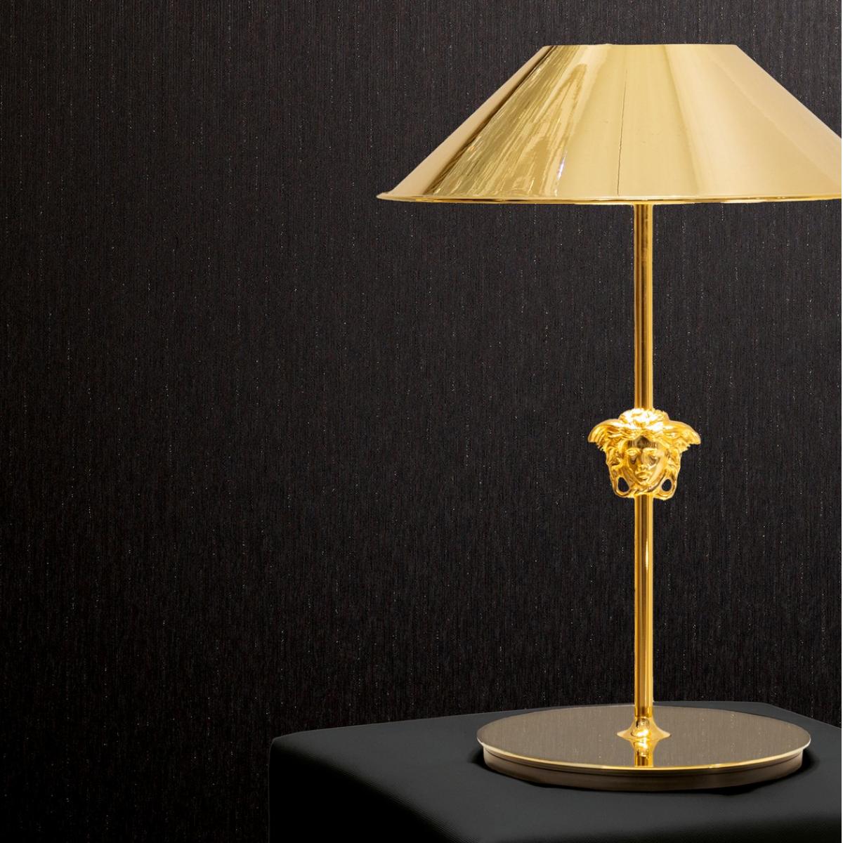 Papier peint design non tissé métallisé noir Versace par Luxury Group International