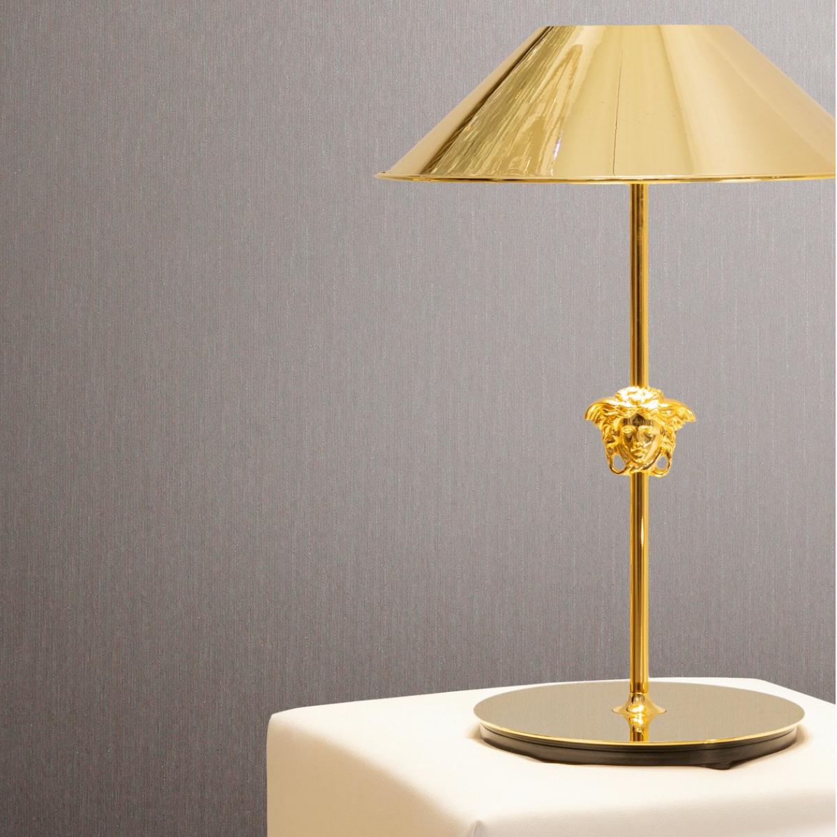 Papier peint design non tissé gris uni texturé Versace par Luxury Group International