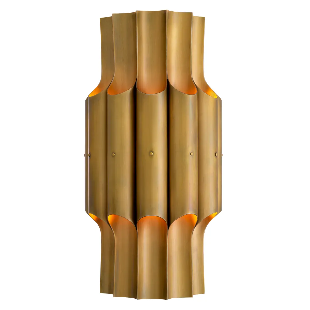 Mehrfach goldenes Stab-Design Luxus-Wandleuchte mit Vintage-Messing-Finish von Luxury Group International