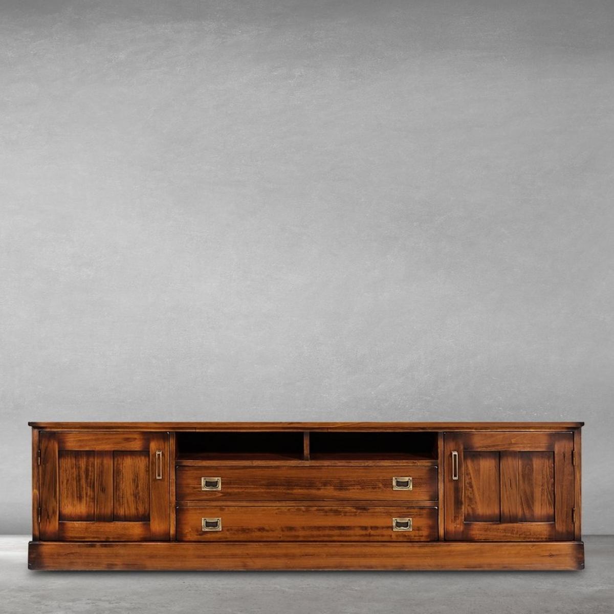 Vintage Style Luxury TV Cabinet with Multi-Storage Compartments - Vintage Style Furniture Front View by Luxury Group International