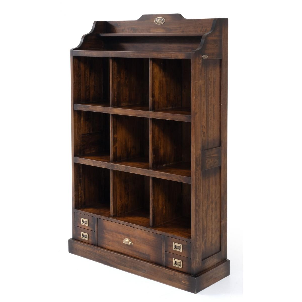 Vintage Style Luxury Wooden Shelve Cabinet with Multi-Compartment Display Storage - Vintage Furniture Front View by Luxury Group International
