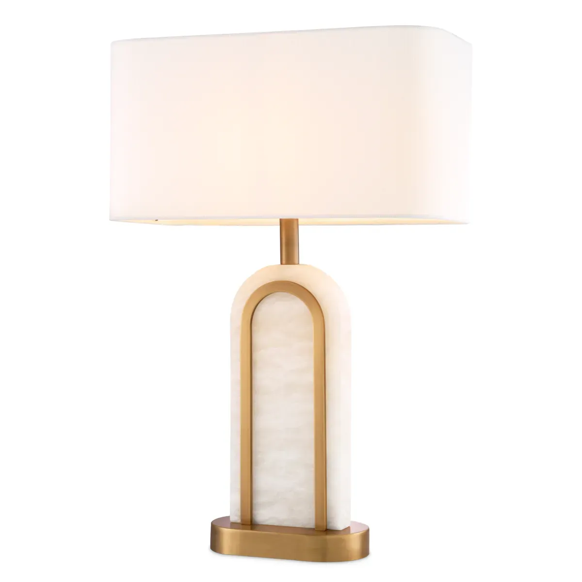 White Marble Golden Luxury Decorative Table Lamp Antique brass finish by Luxury Group International