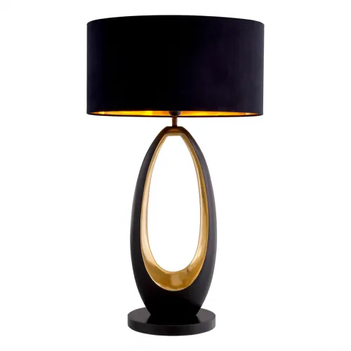 Black Lampshade Gold Plated Luxury Modern Designer Table Lamp by Luxury Group International