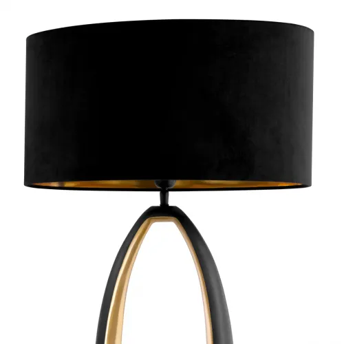 Black Lampshade Gold Plated Luxury Modern Designer Table Lamp by Luxury Group International