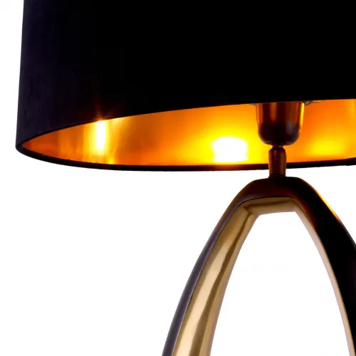 Black Lampshade Gold Plated Luxury Modern Designer Table Lamp by Luxury Group International