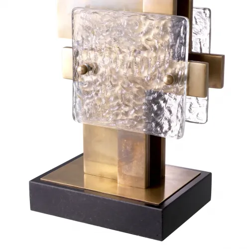 Black lampshade luxury modern gold table lamp with glass design by Luxury Group International