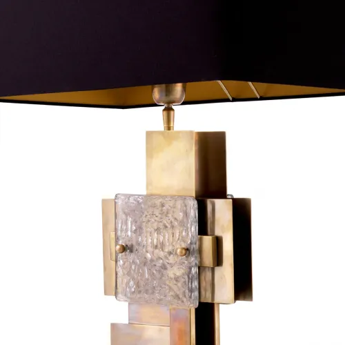 Black lampshade luxury modern gold table lamp with glass design by Luxury Group International