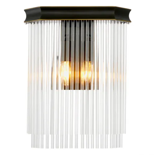 Lampada da Parete di Lusso Moderna Nera a Tubi di Vetro Trasparente a Livelli di Luxury Group International
