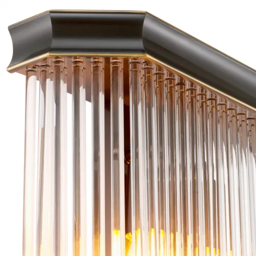 Lampada da Parete di Lusso Moderna Nera a Tubi di Vetro Trasparente a Livelli di Luxury Group International