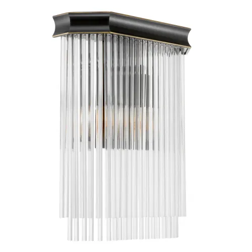 Lampada da Parete di Lusso Moderna Nera a Tubi di Vetro Trasparente a Livelli di Luxury Group International
